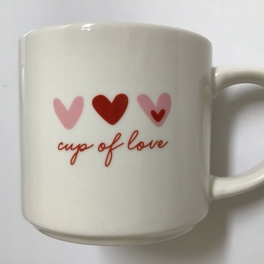 Cup Of Love Coffee Mug 3 Pink Red Hearts Valentine 16 oz Ceramic Cup Elum Home